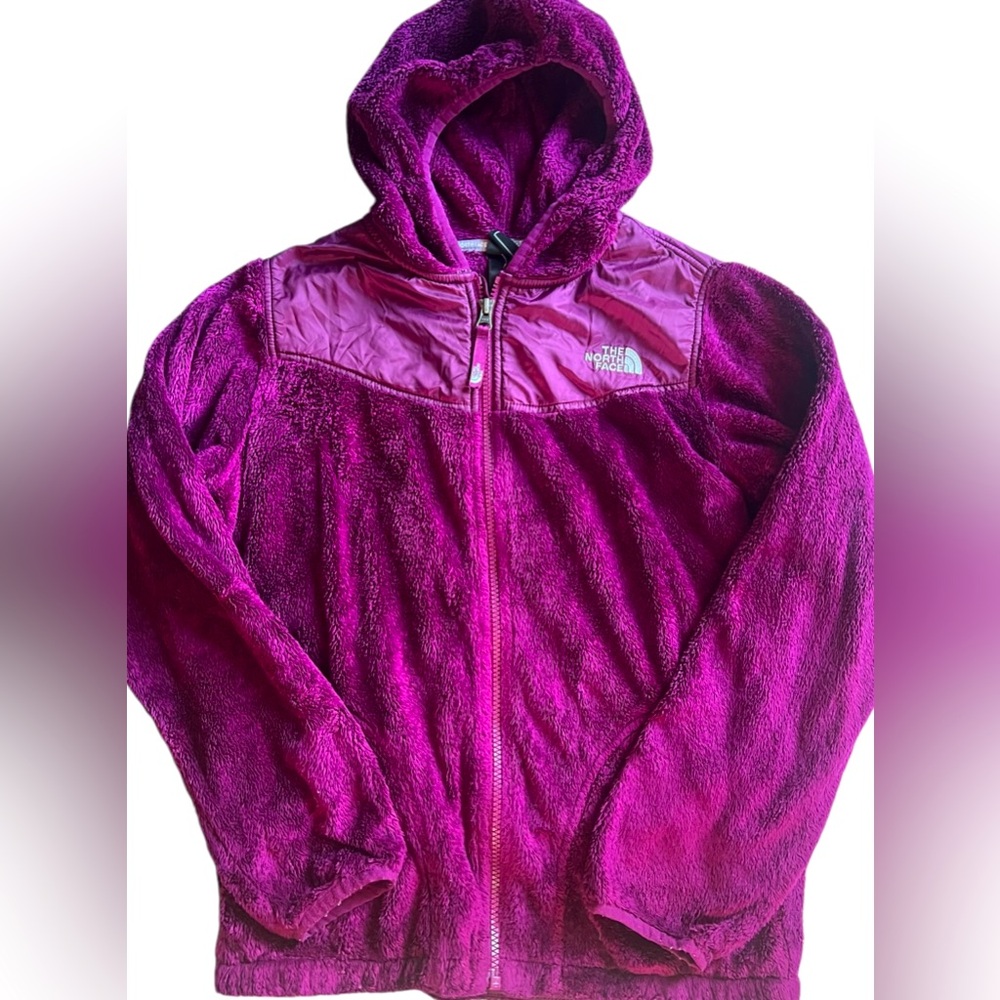 North Face Jacket Magenta Purple Fleece Zip Up Jacket Big Girls Size 18 XL